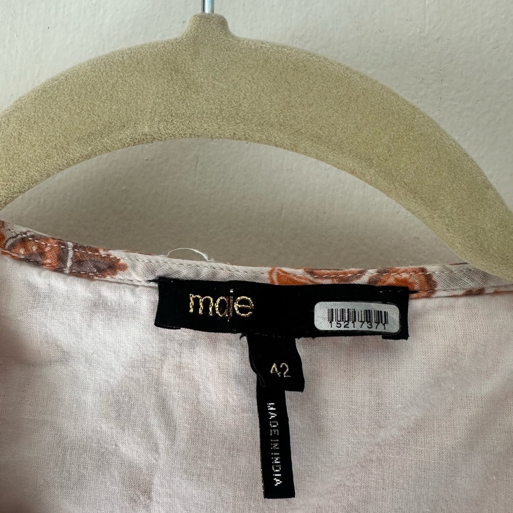 Maje Orange and White Floral Maxi Dress - Picture 5 of 7